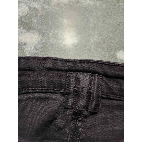 RtA Road to Awe black Distressed raw hem jeans sz 26 - Picture 4 of 7